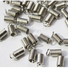 25pcs Coil Clasps Cord Ends for Necklace, Jewelry Making, Findings 10x4.5mm