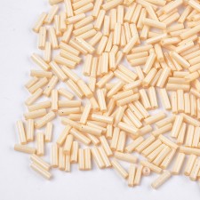 6mm Glass Bugle Beads: Lt. Orange Creamsicle 20g