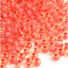 Colourlined Dyed Terra 10/0 - Pink/Lt Orange  (5" Vial 23g)