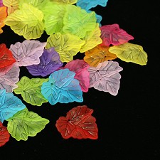 Frosted Lucite Leaves Beads Mix 24mm x 22mm 50pcs