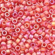 Miyuki Delica Beads 11/0 DB856 Matte Transparent Red Orange AB