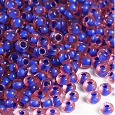 Preciosa Czech Seed Beads Colourlined Dyed Terra 10/0 - Blue / Lt Amethyst 25g Bag
