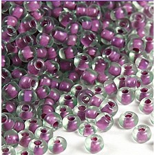 Preciosa Czech Seed Beads Colourlined Dyed Terra 10/0 - Purple/Pale Green 25g Bag