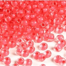 Preciosa Czech Seed Beads Colourlined Dyed Terra 10/0 - Pink / Lt Pink 25g Bag