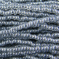 Preciosa Czech 10/0 Seed Beads Lustre Colourlined Hank - Grey