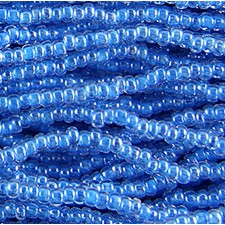 Preciosa Czech 10/0 Seed Beads Lustre Colourlined Hank - Medium Blue 