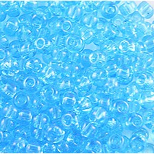 Preciosa Czech Seed Beads Transparent 10/0 - Aqua Blue (25g Bag)