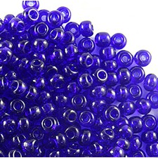 Preciosa Czech Seed Beads Transparent 10/0 - Cobalt Blue (25g bag)