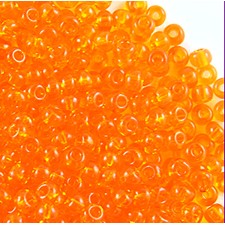 Preciosa Czech Seed Beads Transparent 10/0 - Orange (25g Bag)