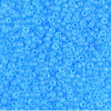 Preciosa Czech Seed Beads Matte 10/0 - Transparent Neon Blue - 25g Bag