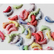 50pc 12mm Acrylic Dolphin Beads Assorted