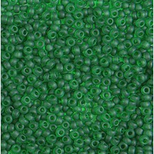 Preciosa Czech Seed Beads Matte 10/0 - Transparent Green - 25g Bag