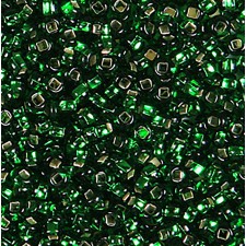 Preciosa Czech Seed Beads Silverlined 10/0 - Emerald Green - (25g Bag)