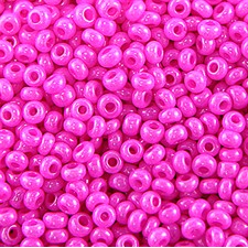 Preciosa Czech Seed Beads 10/0 - Opaque Dyed Chalk Fuchsia 16177 - 25g Bag