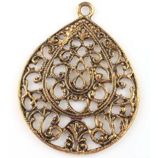 2pc  Filigree Oval Hollow Pendent 36x28mm