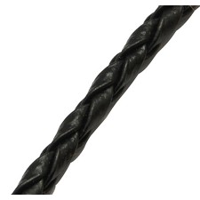3mm Braided PU Leather Cord in Black 10m Bundle