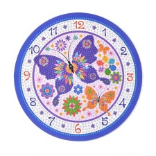 5D Butterfly Clock Diamond Painting Kit 20cm