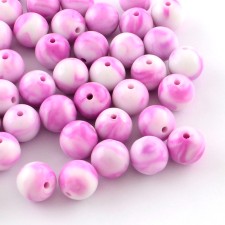 10mm Swirl Acrylic Beads - Opaque Pink approx. 50 beads