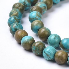 6mm Natural Howlite Synthetic Turquois Beads by the Strand