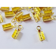 2.5mm Gold Crimp Ends Fold Over Jewlery Finding 50pcs