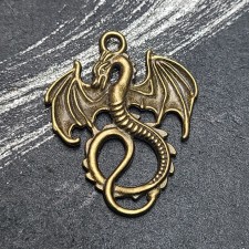 Dragon Pendant Tibetan Style Antique Bronze 35x28mm 2pc