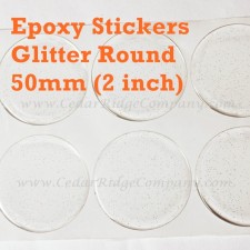 100pcs 2" Glitter Clear Epoxy Round Dome Stickers, DIY Cabs