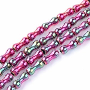Glass bone shaped beads