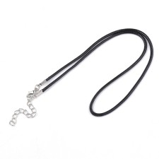Necklace Cords with Lobster Claps Adjustable Black 10pcs