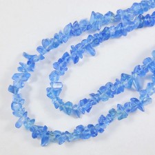 Blue Glass Chip Beads by the Strand 35in