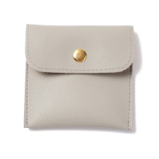 Coin Purse Imitation Leather with Snap Grey 8x8cm