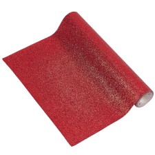 GORGECRAFT Glitter Vinyl Backing Fabric Material 8.25x56" Roll - Red