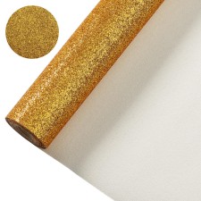 GORGECRAFT Glitter Vinyl Backing Fabric Material 8.25x56" Roll - Gold