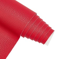 BENECREAT Pleather Vinyl Backing Fabric Material 13x55" Roll - Red