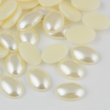 25mm Acrylic Creamy White Pearl Cabochon Flat back10pc