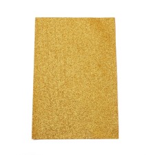 12x8" Self Adhesive Glitter Vinyl Pleather/Faux Leather Backing Fabric Material - Gold