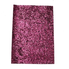 12x8" Glitter Vinyl Pleather/Faux Leather Backing Fabric Material - Deep Pink