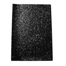 12x8" Glitter Vinyl Pleather/Faux Leather Backing Fabric Material - Black
