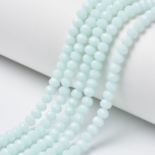 8x6mm Rondelle Faceted Round Beads - Opaque Light Blue - 16" Strand 72pc Approx.