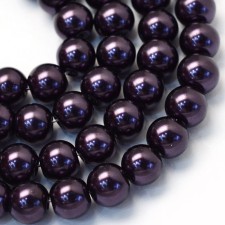 4mm Round Glass Pearl Imitation Beads - Coconut Brown - 23.5" Strand