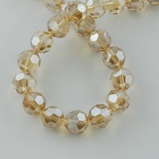 4mm Faceted Glass Beads Round - Champagne Yellow  - 14 in Strand