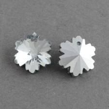 13x14mm Snowflake Faceted Victorian Crystal Pendant Charm  - 10pcs