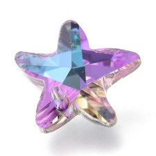 15x14mm Faceted Victorian Crystal Pendant Charm  - Starfish AB Light Purple 10pcs