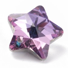 13mm Faceted Victorian Crystal Pendant Charm  - Star AB Light Purple10pcs