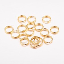 8mm Gold Plated Jump Rings Split Key-Rings 20g
