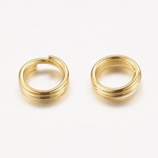 5mm Gold Plated Jump Rings Split Key-Rings 20g