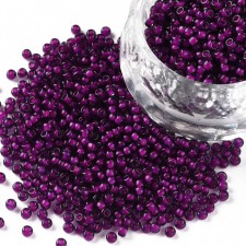 12/0 Glass Seed Beads Transparent Lined Purple 20g bag