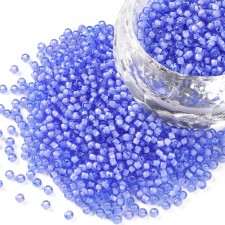 12/0 Glass Seed Beads Transparent Lined Mauve 20g bag