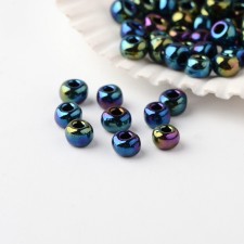 6/0 Glass Seed Beads Metallic AB Iris Purple 20g bag