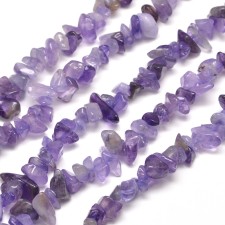 Natural Amethyst Chip Bead 32 Inch Strand