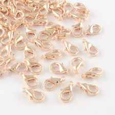 10mm Lobster Claw Clasps Cadmium Free & Lead Free, Rose Gold  20pcs